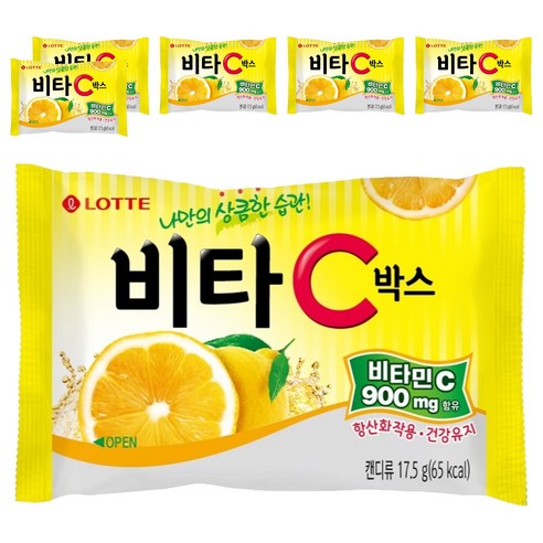 롯데웰푸드 비타C박스 캔디, 17.5g, 6개