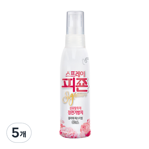 스프레이 피죤 섬유탈취제 강력탈취 시그니처, 80ml, 5개, 플라워 페스티벌향