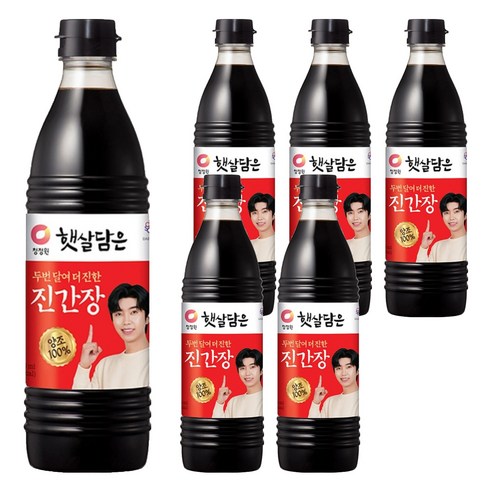 대상 청정원 햇살담은 두번 달여 더 진한 진간장, 840ml, 6개