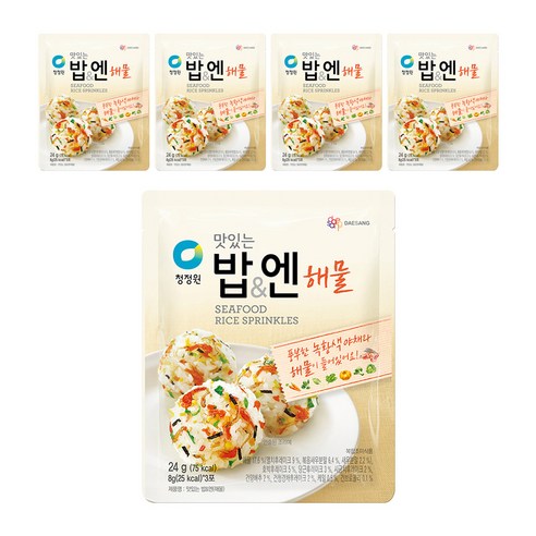 청정원 맛있는 밥 엔 해물 후리가케, 24g, 5개