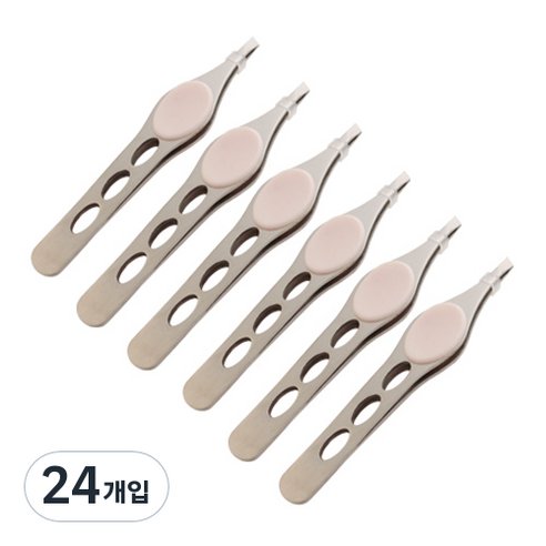세븐스타 고급스텐쪽철 족집게, 핑크, 24개입