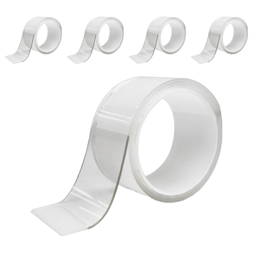 편스토어 미끄럼방지 겔타입 자이언트 양면테이프 50mm x 1m, 투명, 5개