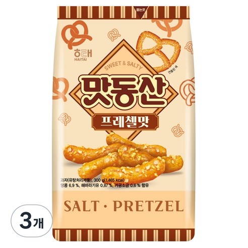 해태제과 맛동산 프레첼맛, 3개, 300g