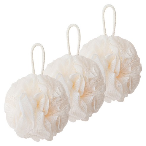 페르노엘 촘촘하고 부드러운 걸이형 버블 샤워볼 세트, 아이보리, 3개입, 1개