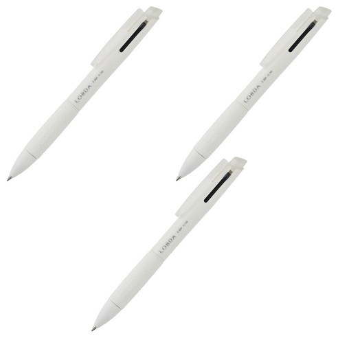 롭다 3색 볼펜 0.38mm, WHITE HAZE, 3개