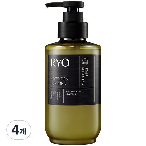 려 루트젠 남성용 탈모증상전문케어 샴푸, 4개, 353ml