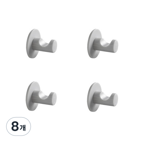 더벨라 강력 접착 심플 라운딩 벽걸이 다용도 후크 걸이, 그레이, 8개