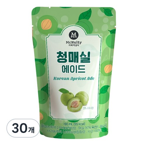 맥널티 청매실 에이드, 190ml, 30개