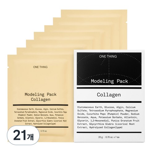 원씽 콜라겐 모델링 팩 20g, 21개, 1개입