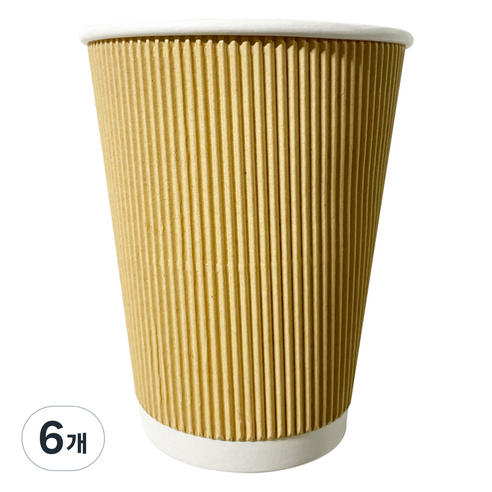 대한 3중 웨이브 크라프트 종이컵 340ml, 50개입, 6개