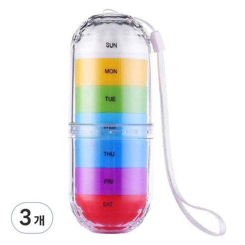 새봄리빙 일주일 휴대용 알약케이스, 3개