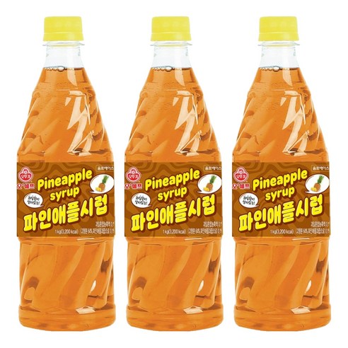 오쉐프 파인애플시럽, 1kg, 3개