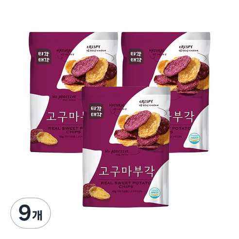 속초 티각태각 고구마부각 랜덤발송, 60g, 9개
