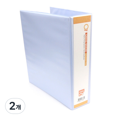 알파 투명 O링 바인더 A4 3공 7cm, 혼합 색상, 2개
