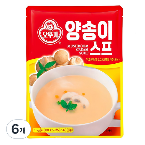 오뚜기 양송이스프, 1kg, 6개
