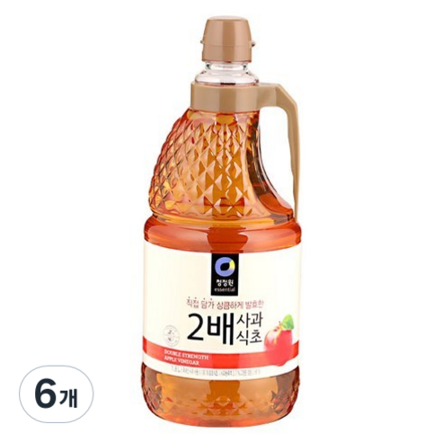 청정원 2배 사과식초, 1.8L, 6개