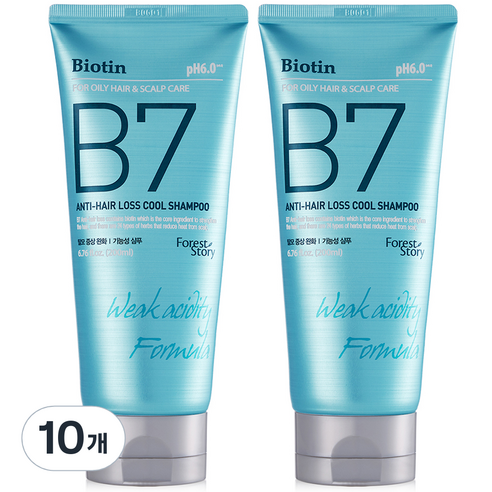포레스트스토리 B7 약산성 쿨 탈모 샴푸, 10개, 200ml