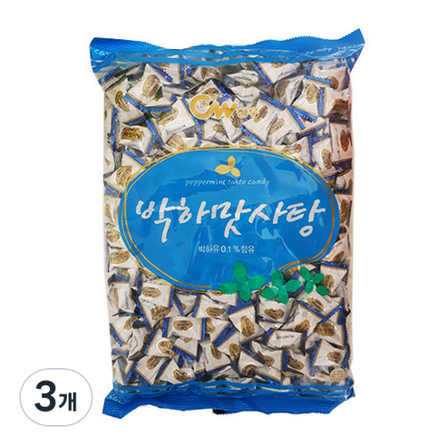 청우식품 박하맛사탕, 3개, 1200g