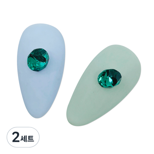 메이브라운 대용량 네일스톤 고퀄원형 V컷 6mm 30p, 그린, 60개