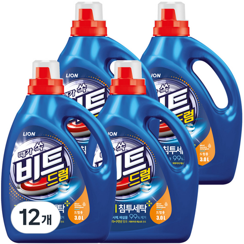 비트 진드기 액체세제 드럼용 본품, 3L, 12개