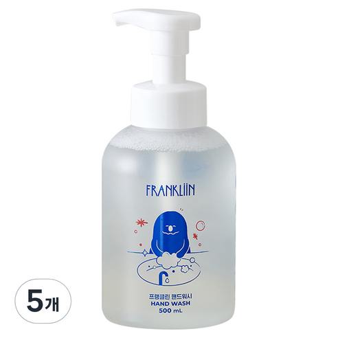 FRANKLIIN 프랭클린 핸드워시 거품형, 무향, 500ml, 5개