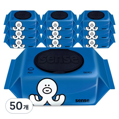 센스 오키 물티슈 캡형, 40g, 100개입, 50개