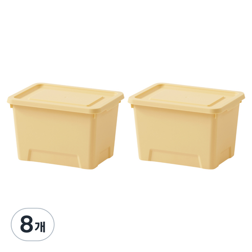 룸앤홈 국내 제조 마일드 수납 박스, 버터옐로우, 8개