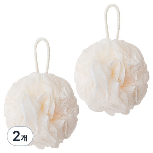 페르노엘 촘촘하고 부드러운 걸이형 버블 샤워볼 세트, 아이보리, 2개입, 2개