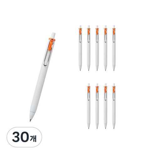 유니볼 원 중성 잉크펜 0.5mm, 오렌지, 30개
