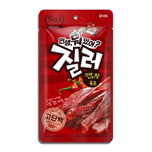 샘표 질러 크레이지핫 육포, 70g, 1개