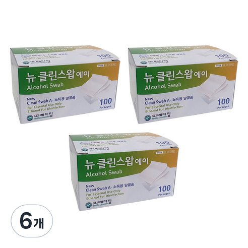 메디탑 뉴 클린스왑 에이, 100개입, 6개