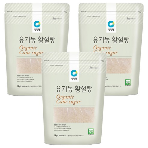 청정원 유기농 황설탕, 1kg, 3개
