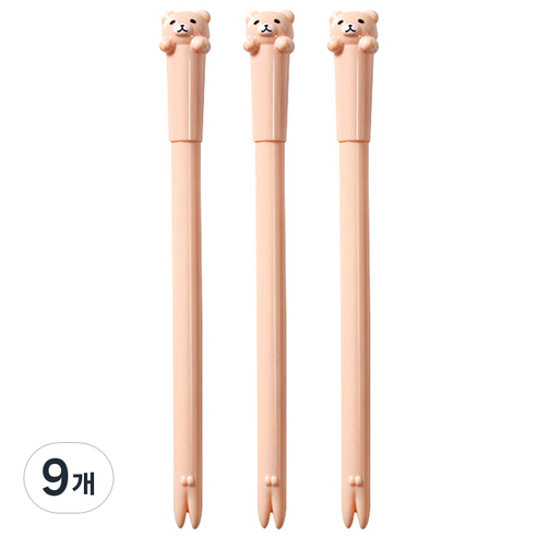 큐티베어 젤펜 0.5mm, 스킨, 9개