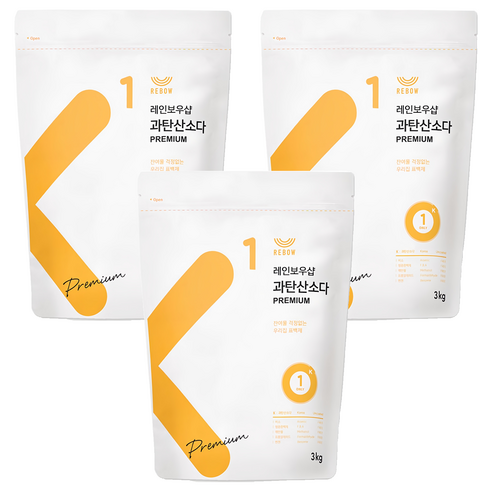 레인보우샵 과탄산소다 프리미엄 산소계 표백제, 3kg, 3개