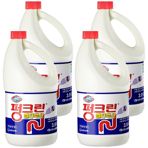 유한락스 펑크린 멀티액션 세정제 용기, 3.9L, 4개