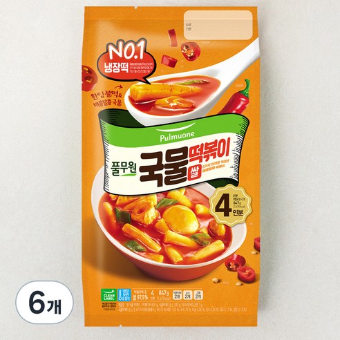 풀무원 국물떡볶이 4인분, 847g, 6개