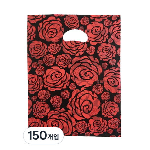 팩스타 펀칭 비닐 포장봉투 가로 25cm x 세로 35cm PE25, 장미, 150개입