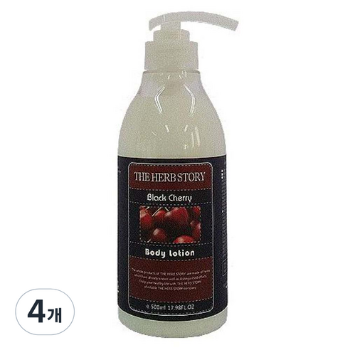 더허브스토리 바디로션 블랙체리, 500ml, 4개