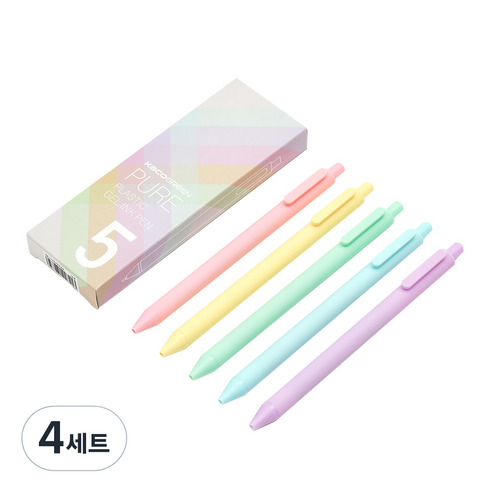 카코 퓨어 마카롱 젤펜 5종 세트 0.5mm, 혼합색상, 4세트