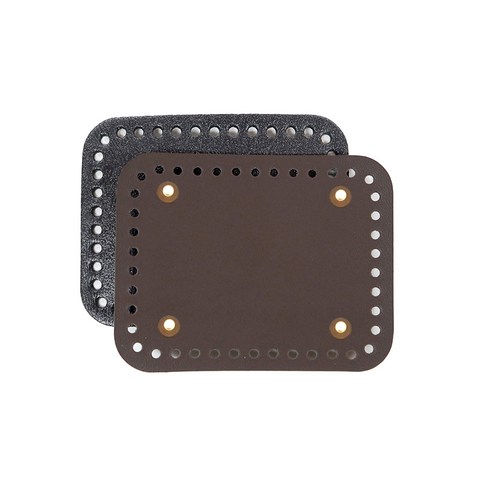 소꼬발 직사각형 인조가죽 가방 바닥 13 x 10 cm, 브라운, 1개