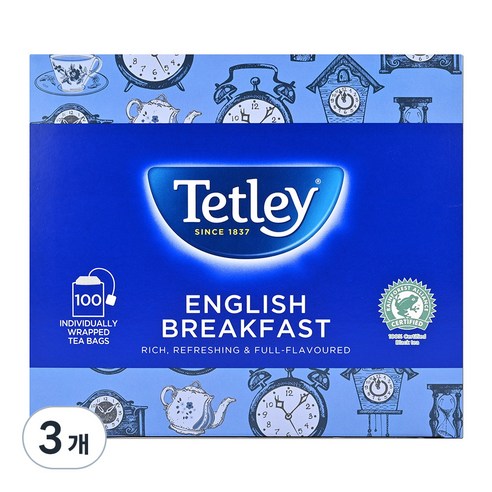 테틀리 잉글리쉬 브렉퍼스트 티백, 2g, 100개입, 3개