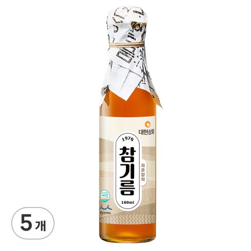 대현상회 저온압착 참기름, 5개, 180ml