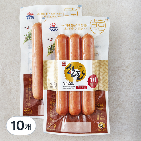 사조대림 한돈 부어스트 오리지널, 225g, 10개