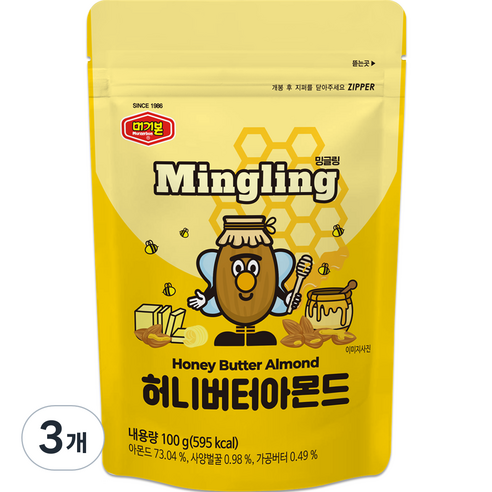 머거본 허니버터 아몬드, 100g, 3개