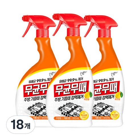 무균무때 주방용 세정제, 910ml, 18개