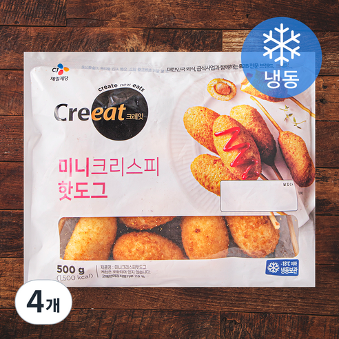 크레잇 미니 크리스피 핫도그 (냉동), 500g, 4개, 1개입