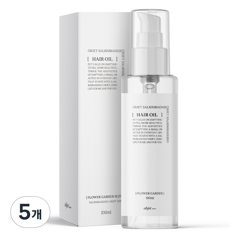 살림백서 오브제 제로 헤어오일, 100ml, 5개