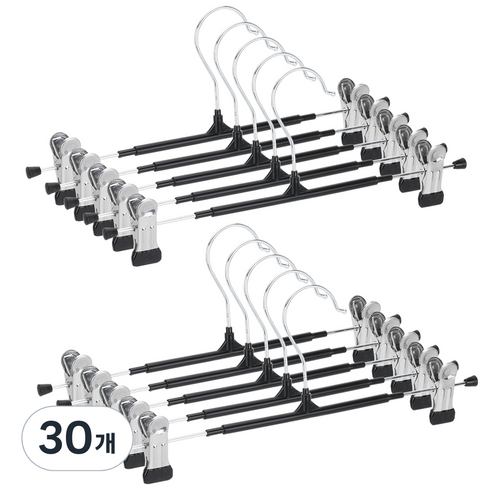 코멧 논슬립 회전형 치마바지걸이, 블랙, 30개