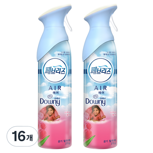 페브리즈 에어 공기탈취제 다우니향, 275g, 16개