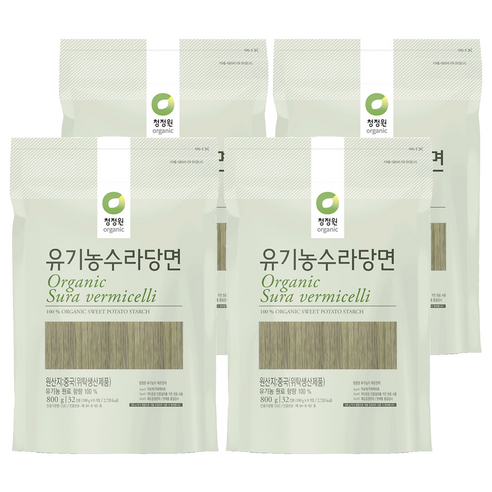 청정원 유기농 수라 당면, 800g, 4개